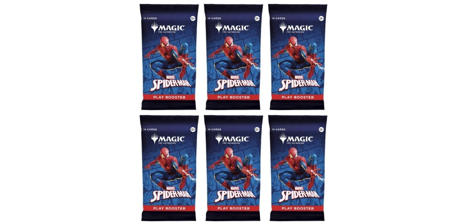 Magic The Gathering 6 Packs Magic the Gathering Play Booster Pack Lot MTG Marvel's Spider-Man