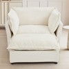 Upholstered  Chenille Accent Chair with Movable Ottoman, Modern Armchair Sofa with Wide Seat and Curved Armrests, Cozy Accent Chair for Living-Koiai - 2 of 4