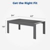 Chery Life All-Weather Aluminum Outdoor Coffee Table, Modern Coffee Table for Outside, Rectangle Patio Coffee Table-Gray - 2 of 4