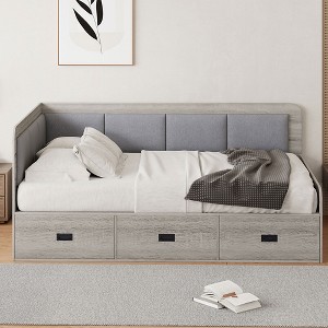 Twin/Full Size Daybed with 3 Drawers and 3 Storage Compartments - ModernLuxe - 1 of 4