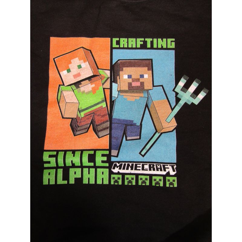 Minecraft Crafting Since Alpha Youth Black Long Sleeve Shirt, 2 of 3