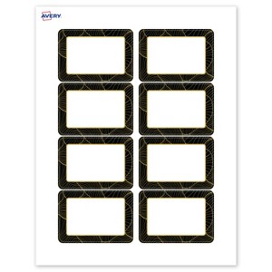 Avery Name Badges, Black with Gold Pattern, 2-1/3" x 3-3/8" - 1 of 4