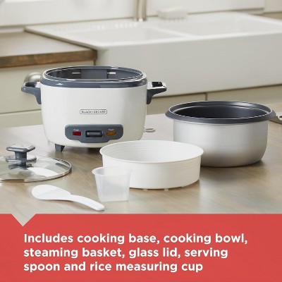 White 16-Cup Electric Rice Cooker with Non-Stick Stainless Steel Bowl