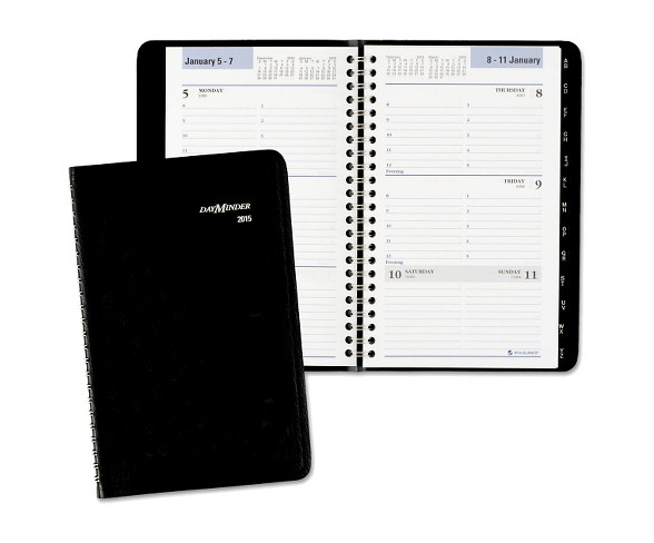 AT-A-GLANCE&#174; DayMinder&#174; Block Format Weekly Appointment Book With Contacts Section 4 7/8 x 8 Black 2018