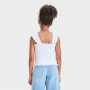 Girls' Smocked Floral Flutter Sleeve Top - Cat & Jack™ - 2 of 3