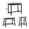 Simple Relax 4-piece Wooden Counter Height Dining Set in Chestnut and Dark Brown - 3 of 4