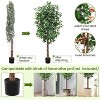 Artificial Ficus Tree 2 Pack, 1008 Flat Leaves Faux Plant with Black Nursery Pot, 2-Trunk Fake Ficus Tree for Home Office Indoor Outdoor Decoration - 3 of 4