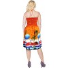 LA LEELA Women's House Daily Routine Evening Wear Boho Backless Smocked Mini Flowy Dress Tube Top Strapless Dresses for Women One Size Orange, Tree - 2 of 3