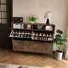 Shoe Storage Cabinet, Farmhouse Shoe Organizer with 4 Flip Drawers and Barn Door Design - 4 of 4
