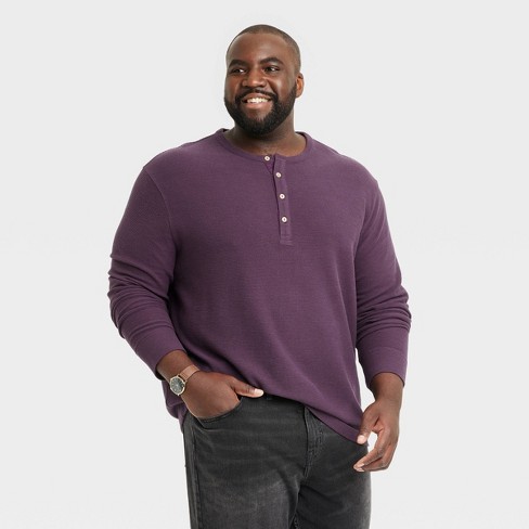 Men's Big Waffle-knit Henley Athletic Top - All In Motion™ Purple 2xl :  Target