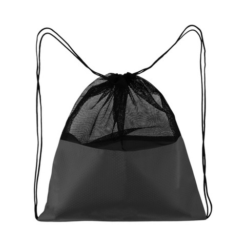 Unique Bargains Drawstring Backpacks Polyester Black 1 Pc