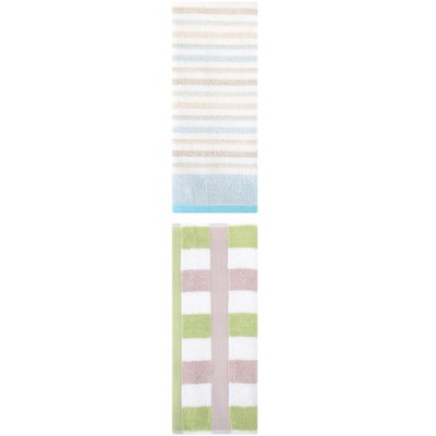 REGALWOVEN Striped Pattern Cotton Bathroom Hand Towels for Home Decor 13" x 29"/13" x 27" 2 Pcs