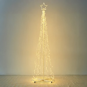 Yescom Vast-Starry 9Ft Solar Christmas Cone Tree Light 640 LED Light 8 Function Outdoor Holiday Decor Warm White - 1 of 4