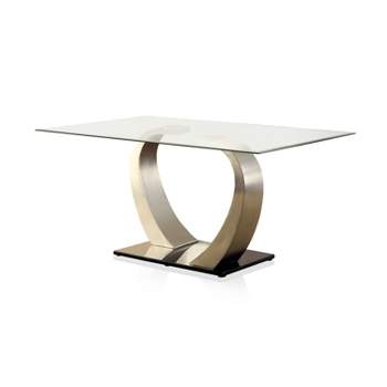 Langton Glass Top Dining Table Silver/Black - HOMES: Inside + Out