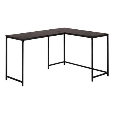 Monarch Specialties Computer Desk Home Office Corner 58InchL L Shape Work Laptop Metal Laminate Brown Black Contemporary Modern