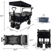 VisioGear Collapsible Wagon with Removable Canopy, Folding Wagon Cart with Cooler Bag, for Camping Beach Shopping, Black&Gray, 35"*20"*45" - 3 of 4