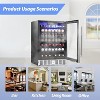 ZAFRO 24" Wine Refrigerator, 5.1 Cu.Ft Beverage Cooler, Under Counter Stainless Steel Beverage Cooler with Glass Door - 4 of 4