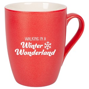 Elanze Designs Walking In A Winter Wonderland Crimson Red 10 ounce New Bone China Coffee Cup Mug - 1 of 4