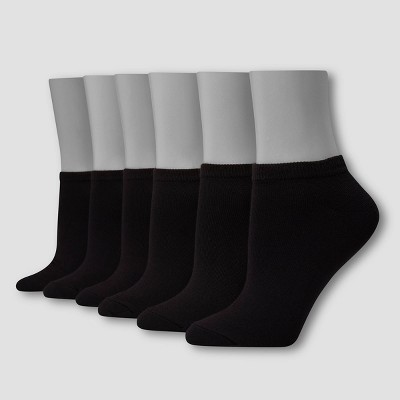 Hanes Premium 6 Pack Women's Comfort Soft Lightweight Low Cut Socks - Black 8-12