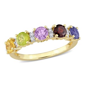 EVERLY JEWELRY | Multiple-color option in Silver Eternity Ring with Multiple color gemstone Options. - 1 of 4