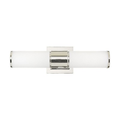 Polished Nickel 2-Light Vanity with Satin Opal Glass