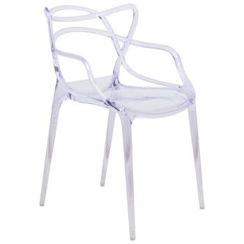 LeisureMod Milan Modern Plastic Dining Chair with Wire Design