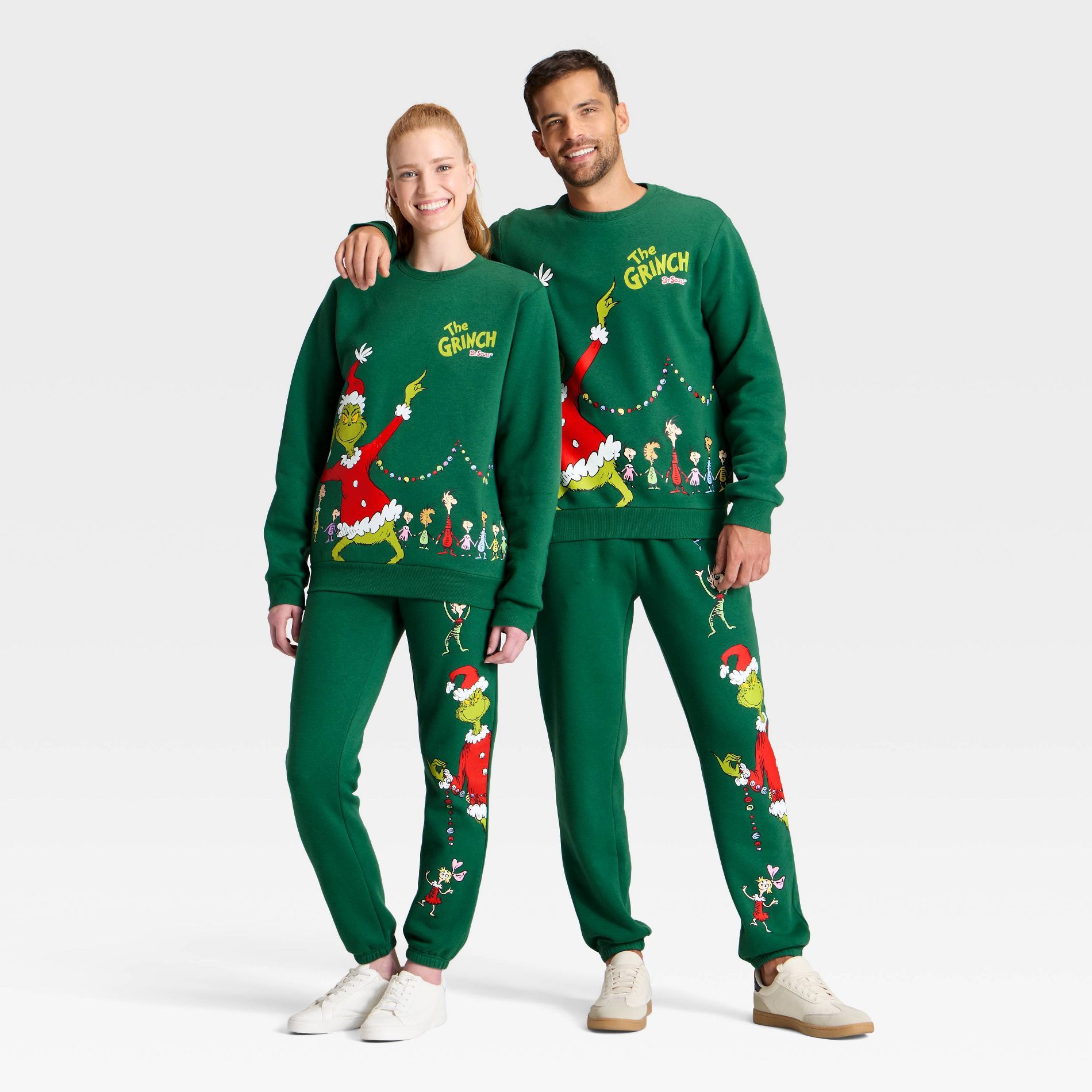 Adult Grinch Singing Graphic Sweatshirt - Green