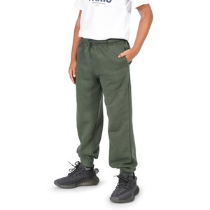 EVERYDAY KIDS Boys Cotton Fleece Sweatpants; Boys’ Activewear Jogger Pants - Soft and Breathable Cotton/Poly Blend, Green - 1 of 4