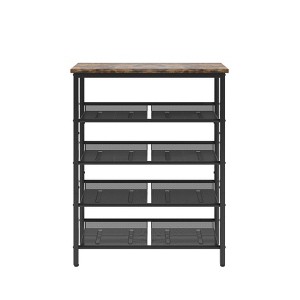 TIRAMISUBEST Industrial 5-Tier Shoe Rack with Mesh Shelves - Adjustable Entryway Storage Organizer for Living Room, Bedroom & Porch - 1 of 4