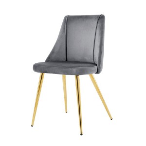 NicBex Set of 4 Dining Chair Upholstered Velvet Dining Room Furniture Side Chair with Metal Legs - 1 of 4