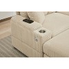 PAGED Upholstered Sofa Corduroy Chaise Lounge Sofa with Handrail Storage, Movable Ottoman, Cupholders for Living Room, Apartment - 4 of 4