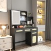 Dressing table with 3 colours of light and opening mirror, 4 drawers and 1 cupboard - 4 of 4
