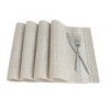 Unique Bargains Woven Anti-slip Heat Resistant PVC Placemat 18" x 12" White Beige 6 Pcs - 2 of 4