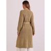 Allegra K Women's Open Front Long Sleeve Belted Long Knit Cardigan Sweater - 4 of 4