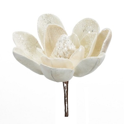 20.5" White Velvet Magnolia Stem Set of 6