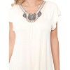 Women's Embellished V-Neck Fenella Top Tunic - White Mark - 2 of 3