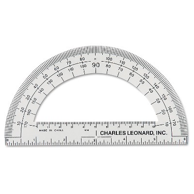 12pk Plastic Open Center Protractor - Charles Leonard Inc.