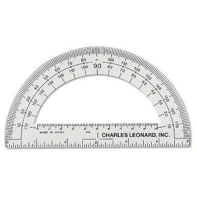 12pk Plastic Open Center Protractor - Charles Leonard Inc.