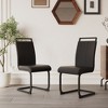 CENGHU Modern Dining Chairs Set of 4, Upholstered PU Faux Leather Side Chair with C-shaped Tube Plating Black Metal Legs, Guest Office Chair - 4 of 4