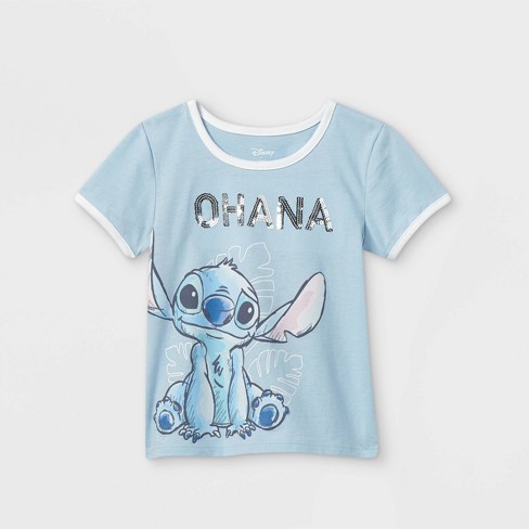 Toddler Girls Disney Stitch Ohana Short Sleeve Graphic T Shirt Blue Target