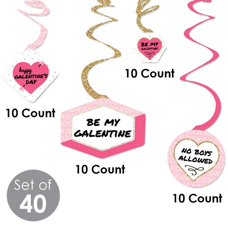 Big Dot of Happiness Be My Galentine - Galentine's and Valentine's Day Party Hanging Decor - Party Decoration Swirls - Set of 40, 5 of 9