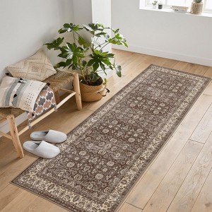 Fulvari Vintage Floral Rugs,Washable Area Rugs, Low Pile Non Shedding Stain Resistant Rugs for Bedroom Dining Room Home Office Department - 1 of 4
