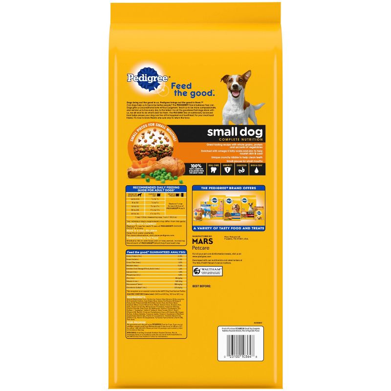 Pedigree Roasted Chicken, Rice & Vegetable Flavor Small Dog Adult Complete Nutrition Dry Dog Food, 3 of 7