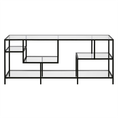 Deveraux 58'' Modern Blackened Bronze TV Stand with Glass Shelves