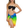 LA LEELA Women's Bikini Sarong Cover ups Wraps One Size Red Solid - 2 of 4