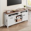Modern 65 Inch Farmhouse TV Stand,Entertainment Center Console Table, Open Double Door Cabinet & 8 Storage Shelves - 2 of 4