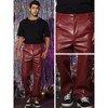 Lars Amadeus Men's Hip Hop Motorcycle Cargo Punk Faux Leather Pants - 4 of 4