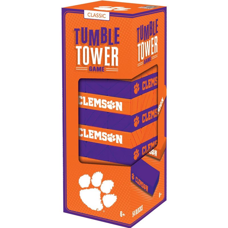 MasterPieces Real Wood Block Tumble Towers - NCAA Clemson Tigers, 1 of 6