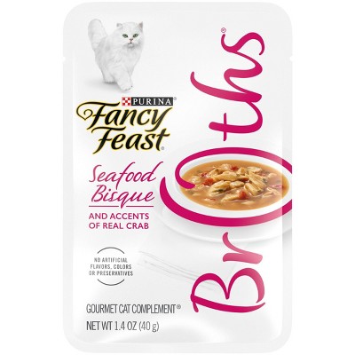 Fancy Feast Broths Seafood Bisque and Accents of Real Crab Wet Cat Food - 1.4oz