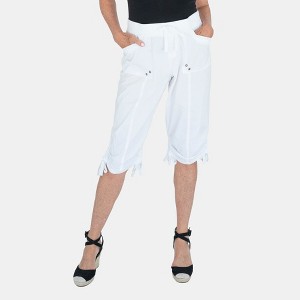 da-sh Women's 19" White Capri Pants - 1 of 4